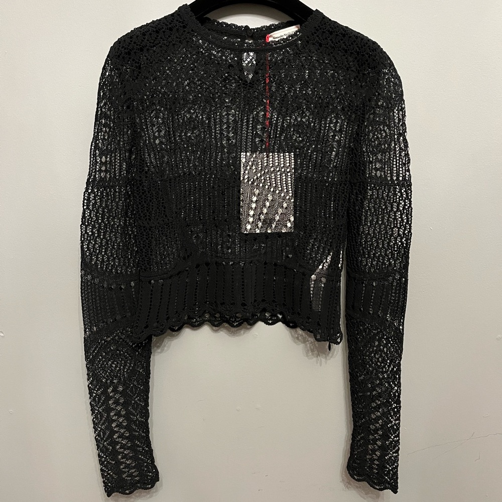 BNWT Alexander McQueen Black Patchwork Lace Top, size M - Picture 7 of 12